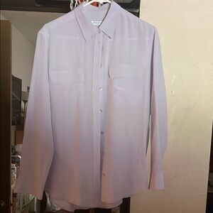Equipment Lavender long sleeve silk blouse